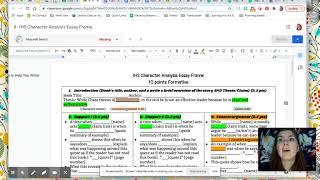 Starting the character analysis essay
