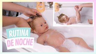 RUTINA de NOCHE con mi BEBÉ REBORN de SILICONA Zair *su primer baño*