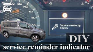 Service reminder indicator (spanner symbol)-PEUGEOT RIFTER/CITROEN BERLINGO/OPEL COMBO/TOYOTA PROACE