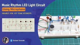 Music Rhythm LED Light Circuit using Microphone: Breadboard Project