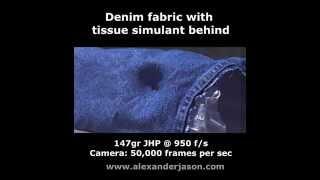 Fiber Movement: Bullet Thru Denim Fabric Alone & With Tissue Simulant Behind