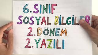 6. Sınıf Sosyal Bilgiler 2. Dönem 2. Yazılı