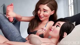 Lesbian girls have a tickle day