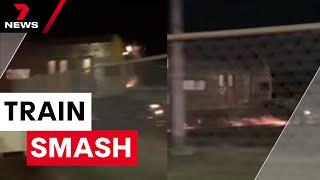 Terrifying train crash in Woy Woy | 7 News Australia