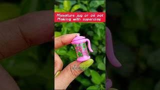 easy and simple superclay art || miniature jug or oil pot idea #shorts #ytshorts #explore #trending