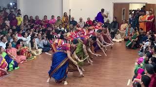 Kolaata NrutyaSeva in traditional attire at Puthige Matha, Edison, NJ, USA