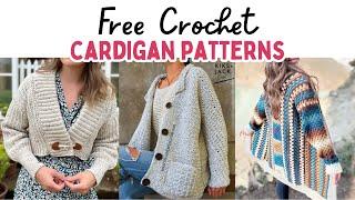 25 FREE Crochet Cardigan Patterns | Easy Crochet Cardigans #crochet #crochetcardigan