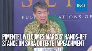 Pimentel welcomes Marcos’ hands-off stance on Sara Duterte impeachment