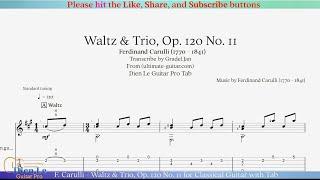 F. Carulli - Waltz & Trio, Op. 120 No. 11 for Classical Guitar with Tab