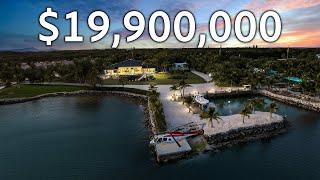 Inside a $19,900,000 Home in THE FLORIDA KEYS with A LANDING PAD, Guest House, and Private Dock!