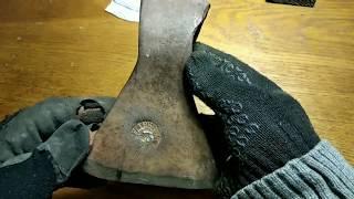 How to make an axe? Old rusty axe restoration(USSR Axe)?Переделка советского топора в таежный топор.