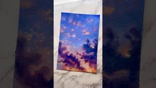 Painting clouds at sunset ️ #cloudpainting
