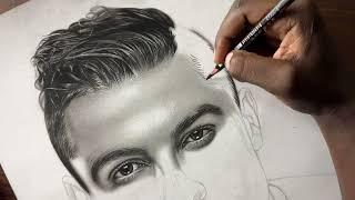 Draw Cristiano Ronaldo / Hyper-realistic hair/ Timelapse video by kevi artz