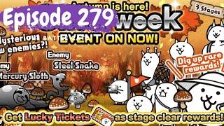 The Battle Cats (episode 279) - Silver Week all Stages to get Lucky Tickets!!!