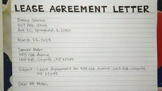 How To Write A Lease Agreement Letter Step by Step Guide | Writing Practices