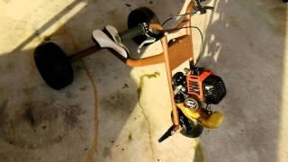 I made motorized drift trike with a 23cc small engine(part2)