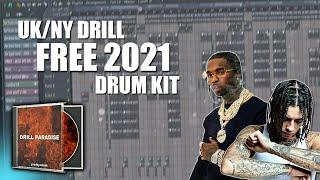 BEST FREE UK/NY Drill DRUMKIT in 2021 !!! (40+ High Quality Sounds)