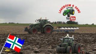 ploegen fendt 824 kopeggen met fendt 930 . oost Groninger farmers 4K