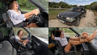 Nastya punishes boyfriend's car with a hard revving