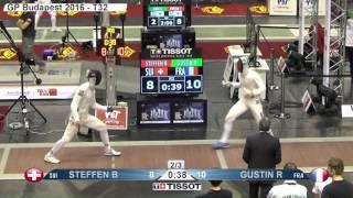 FE M E Individual Budapest GP 2016 T32 03 red GUSTIN FRA vs STEFFEN SUI