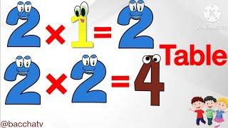 Table of 2 | Multiplication Table | Tables | 2×1=2 Multiplication | Preschool education | bacchatv