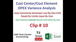 Excel-Variance Analysis-10 - OPEX : Auto Comments Generator on Variance - Urdu/Hindi