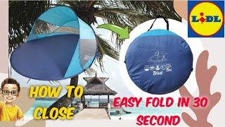 Crivit pop up tent, pop-up beach shelter lidl how to close or fold in 30 second