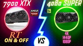 7900 XTX vs 4080 Super benchmark | 1080p | 1440p | 4k  | RT ON and OFF