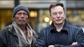 HOMELESS MAN asks ELON MUSK "Can you give me 1$?" Musk's response is SHOCKING