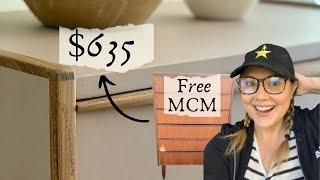 MCM Danish Dresser Makeover With Veneer Damage | Free Facebook Flip | Danish Highboy Dresser Flip
