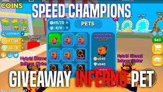 Open 200 Inferno Egg  and Giveaway INFERNO pet | Speed Champions Roblox