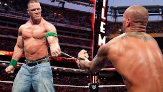 WWE John Cena very angry John Cena attacks and destroys Randy Orton Personal Match . Orton vs Cena