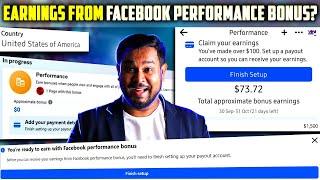 Earnings from Facebook Performance Bonus? How To to Finish Setup Your Payout Account? Claim Bonus