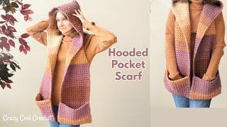 Crochet Hooded Pocket Scarf - Perfect Crochet GIFT!