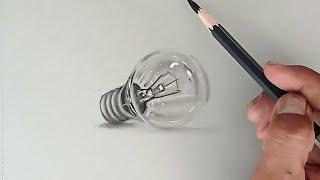 How to draw light bulb by pencil with easy ways.