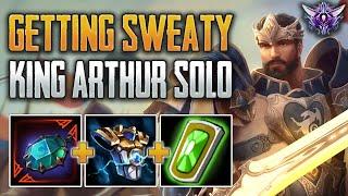 GETTING SWEATY! King Arthur Solo Gameplay (SMITE Masters Ranked Conquest)