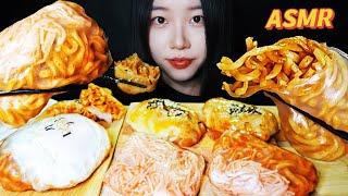 ASMR NUCLEAR FIRE NOODLE WRAPS라이스페이퍼 불닭볶음면쌈 먹방 (불닭쌈, 치즈쌈, 계란쌈, 팽이버섯쌈) MUKBANG 咀嚼音 ブルダック炒め麺サム