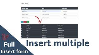 Create full insert multiple data Laravel 8  | Basic form