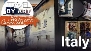 #173 Travel by Art, Ep. 45: Street in Italy-Composition and Contrast (Watercolor Cityscape Tutorial)