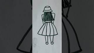 Pretty little baby easy drawing/how to draw cute walking girl#creative #art #trending #shorts #viral