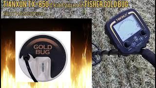 TIANXUN TX-850 с катушкой Fisher Gold Bug 5”.Тест на золото.