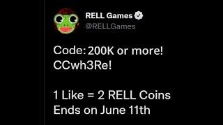 RELLGAMES Dropping Another 200K RELLCOINS Code!!