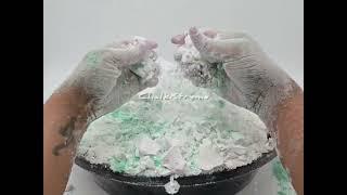 Green holi powder topped fluffy gym chalk  | Edited by ChalkXtreme