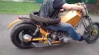 Днепр кастом , чоппер Гризли уезжает / Dnepr custom, Grizzly chopper drives away