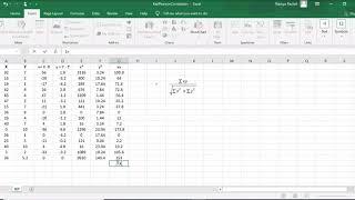 Karl Pearson's Correlation Coefficient - Step by Step Calculation - in Excel
