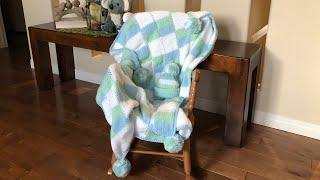 4 Square Baby Blanket ~ Addi, Sentro, Circular Knitting
