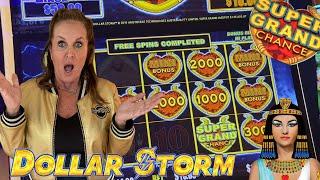 SUPER GRAND on DOLLAR STORM EGYPTIAN JEWELS! Vegas Slots! $25 SPINS