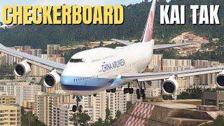 (Live) Pilot Attempts Kai Tak Checkerboard Approach in Boeing 747 | Group Flight | Real Life Pilot