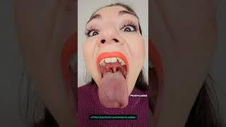 Girl long tongue & Uvula