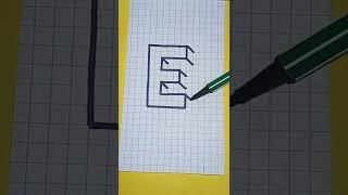 #Shorts How to draw 3d letter "E" #3ddrawing